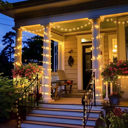 JMEXSUSS 66ft 200 LED Christmas Lights - Warm White Twinkle String Lights for Indoor & Outdoor Decor