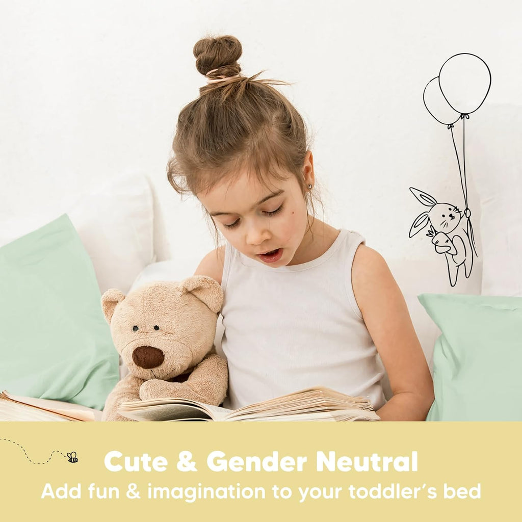 My Little Dreamy Toddler Pillow - Organic Cotton Travel Bed Pillow with Soft Pillowcase | 13x18, Machine Washable, Ideal for Ages 2-5 (Sage)