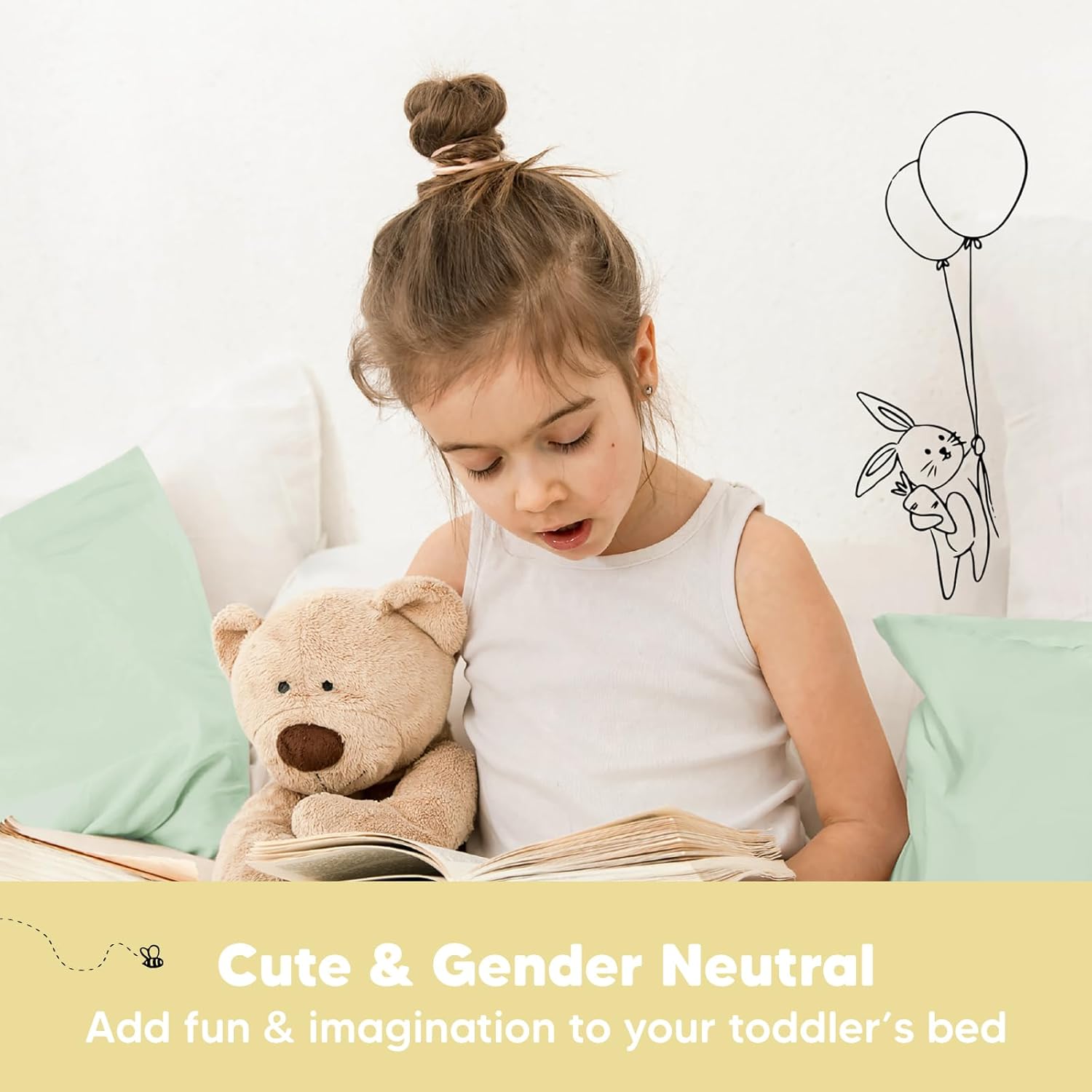 My Little Dreamy Toddler Pillow - Organic Cotton Travel Bed Pillow with Soft Pillowcase | 13x18, Machine Washable, Ideal for Ages 2-5 (Sage)