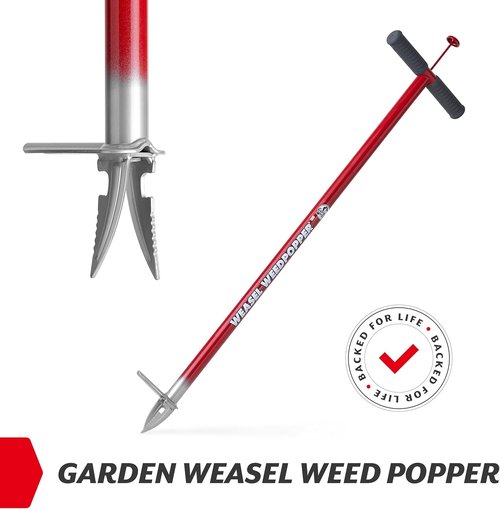 Garden Weasel WeedPopper Step & Twist - Ergonomic Stand-Up Weed Puller Tool for Dandelions & Crabgrass | Heavy-Duty Black Weeder