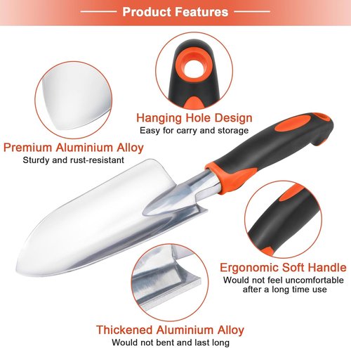 Garden Hand Trowel by [Brand Name] - Heavy Duty Ergonomic Shovel for Easy Digging | Rust Resistant, Orange