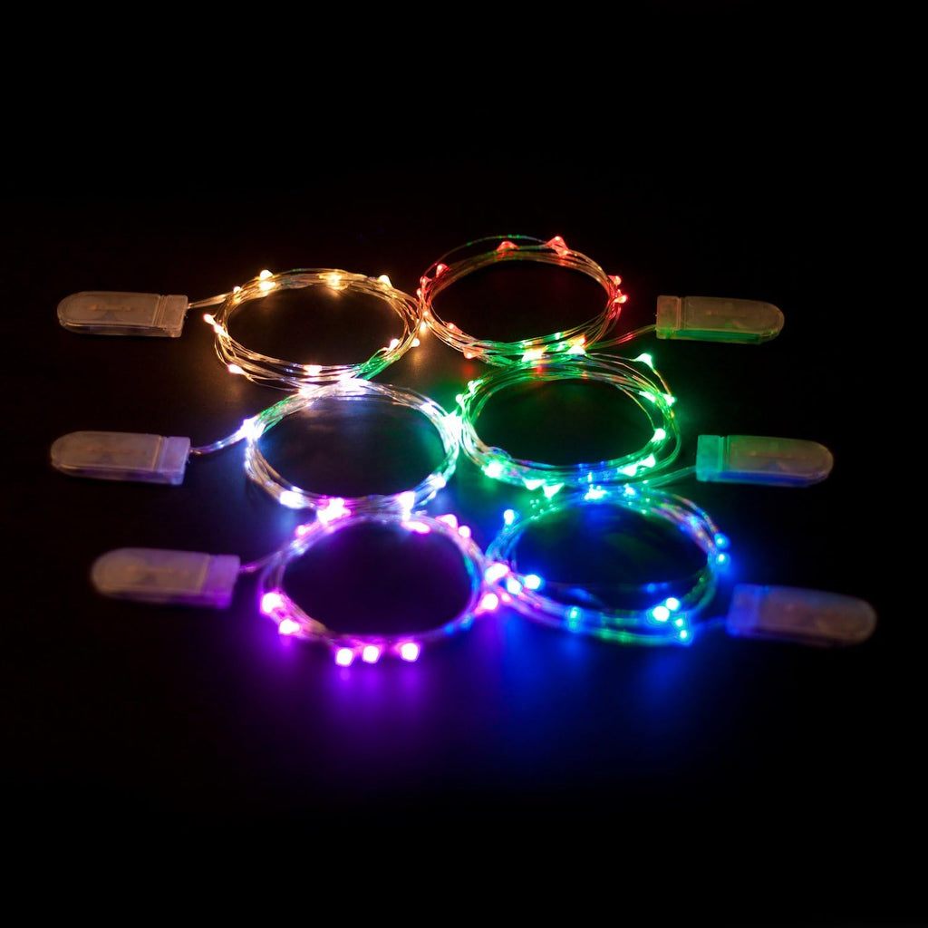 Skiennix 20 LEDs Warm White String Lights - 6.5 Feet Silver Wire, Battery Powered Fairy Lights for Indoor/Outdoor Decor