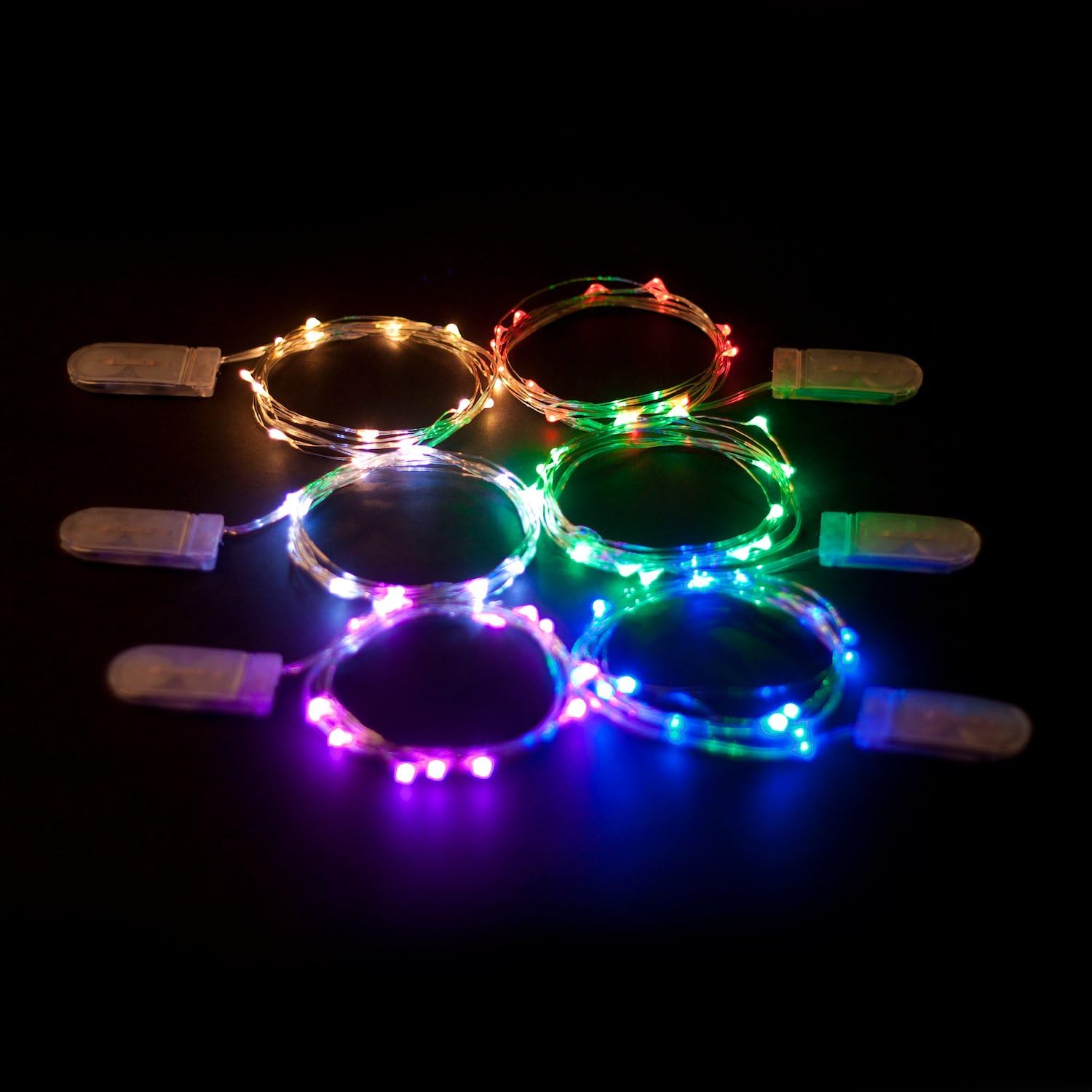 Skiennix 20 LEDs Warm White String Lights - 6.5 Feet Silver Wire, Battery Powered Fairy Lights for Indoor/Outdoor Decor