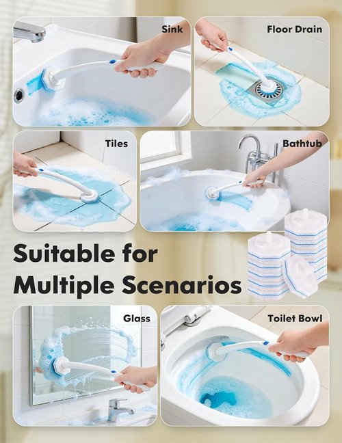 Clorox Toilet Wand Refills - 50 Count Compatible Disposable Brush Refills for Effective Bathroom Cleaning