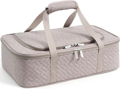 Insulated Casserole Carrier by [Brand Name] - Portable Hot/Cold Food Holder | Fits 9" x 13" Dish (Grey)