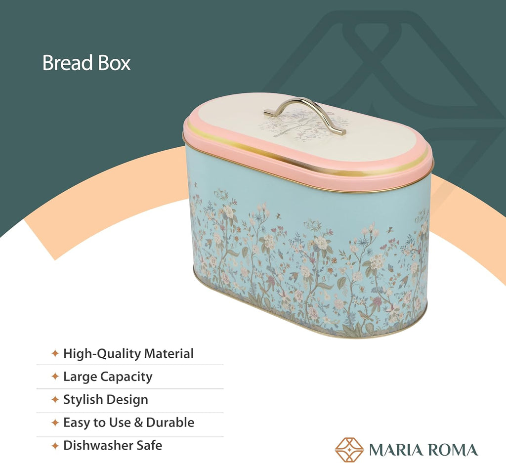 Maria Roma 7-Piece Kitchen Canister Set - Vintage Bread Box, Sugar, Coffee & Tea Containers