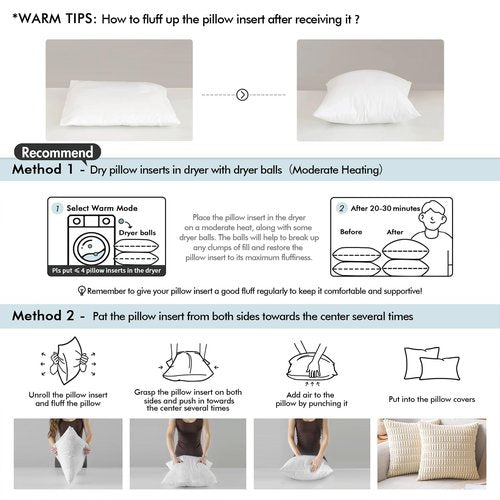 MIULEE 14x36 Synthetic Down Alternative Pillow Insert, Fluffy Soft Throw Pillow for Couch Bed Sofa Plush Luxury Lumbar Support