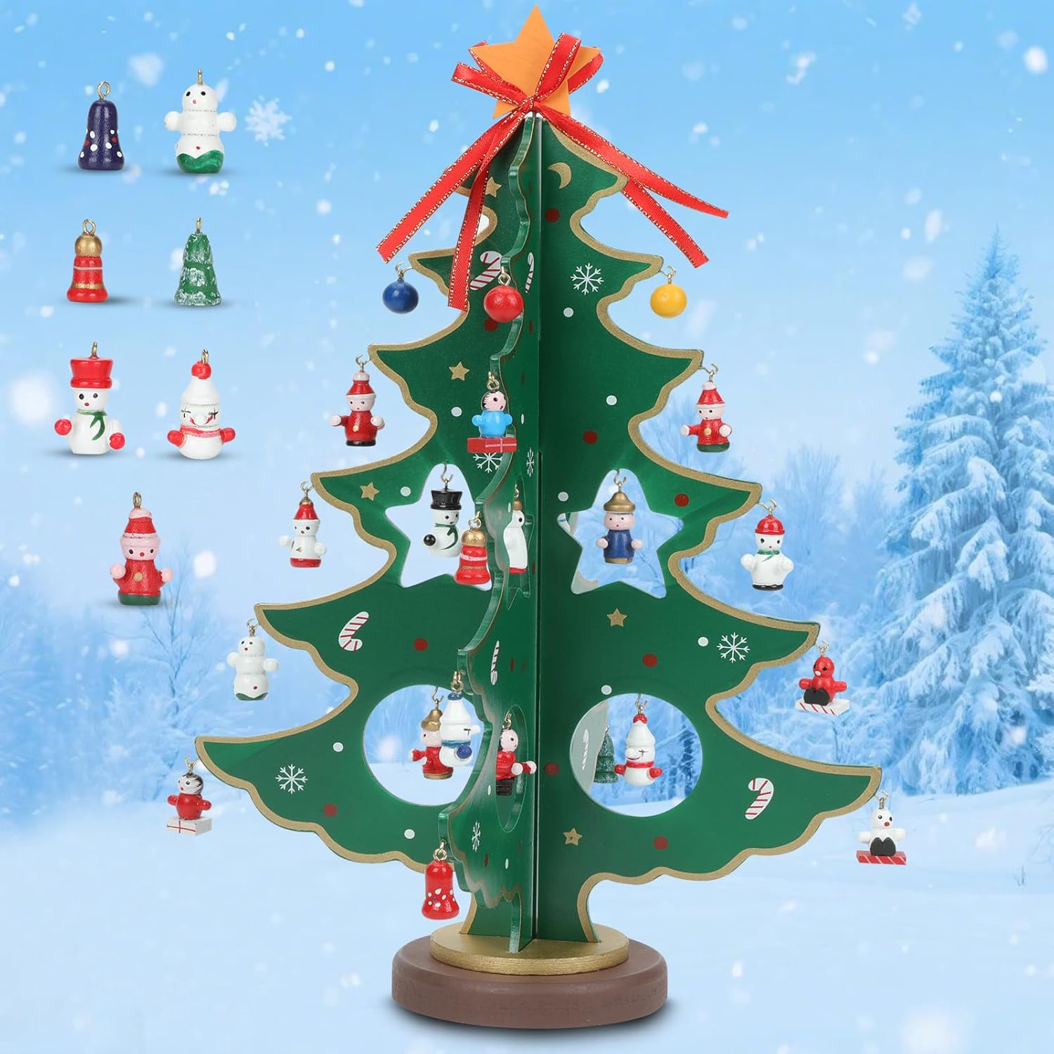 ZEEYUAN Christmas Advent Calendar - 24-Day Countdown Decoration for Kids | Festive Tabletop Decor 2025