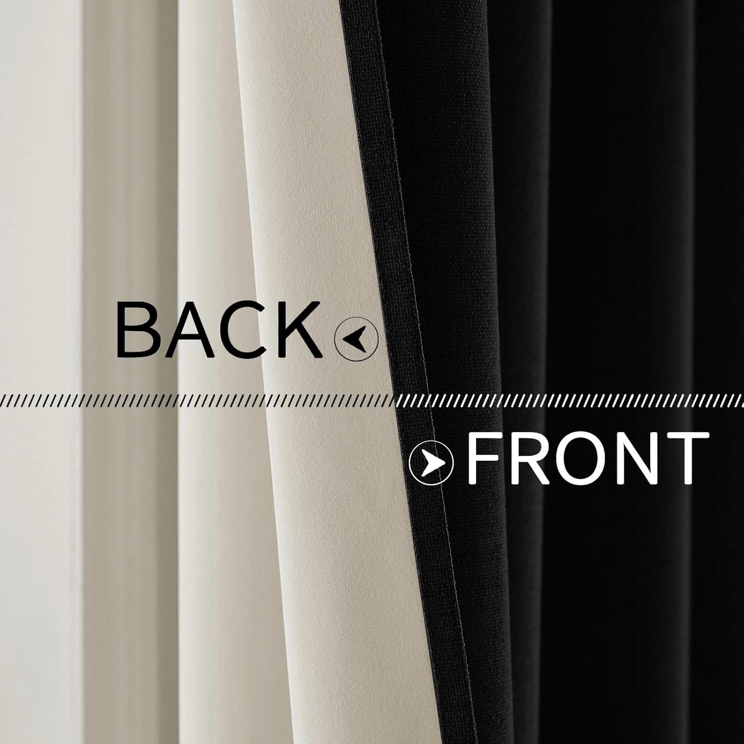 MIULEE Blackout Curtains - 100% Linen Texture Thermal Insulated Drapes | 52x54 Inch (2 Panels)