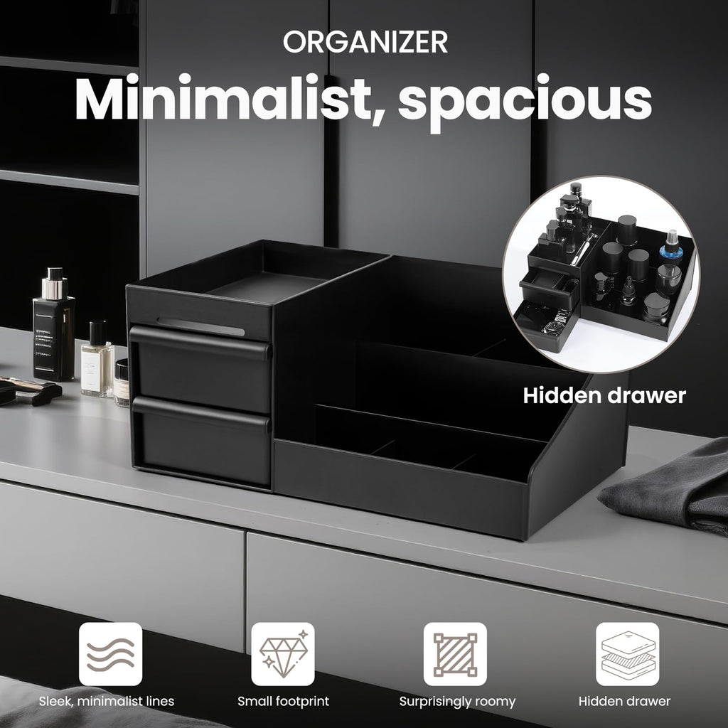 YIOJOYD Mens Cologne Organizer, Bathroom Organizer, Perfume Tray, Perfume Stand, Dresser Organizer, Room Decor for Men, Dad Gifts, Gifts for Men