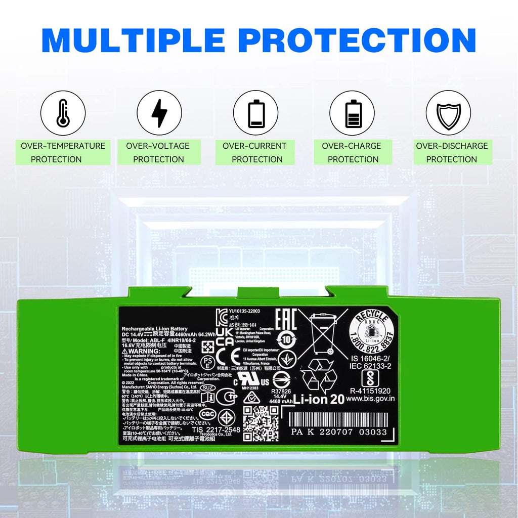 ABL-F Battery Replacement for iRobot Compatible with Roomba i8 i8+ i7 i7+ 7150 7156 7158 7550 7558 i6 i4 4150 i4+ 4550 4552 i3 i3+ 3150 3158 3550 3556 e5 e5152 e5154 e5158 e6 6198 e6198 J7 7550 J7550
