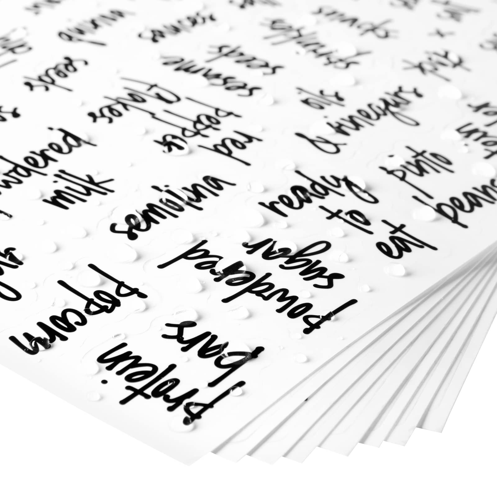 Talented Kitchen Pantry Labels for Containers - 375 PC Clear Vinyl Black Script - Peel & Stick Food Container Labels & Kitchen Pantry Organization Stickers