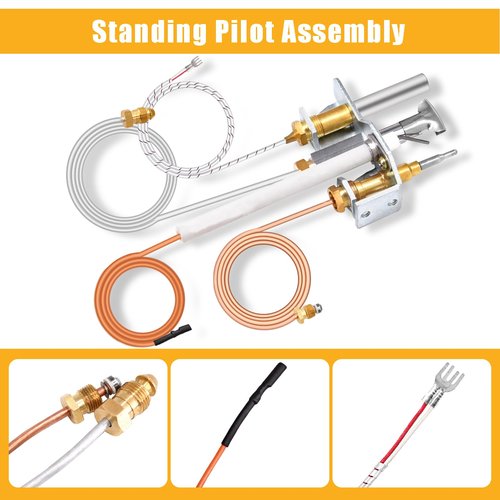 Criditpid 4021-732 Natural Gas (NG) Pilot Assembly for Heatilator GNDC33 GNDC36 GNDC30 GCDC60 GNBC36, Quadrafire, Heat-n-Glo Fireplace, 25660 Pilot Assembly Replacement with Thermopile, Thermocouple