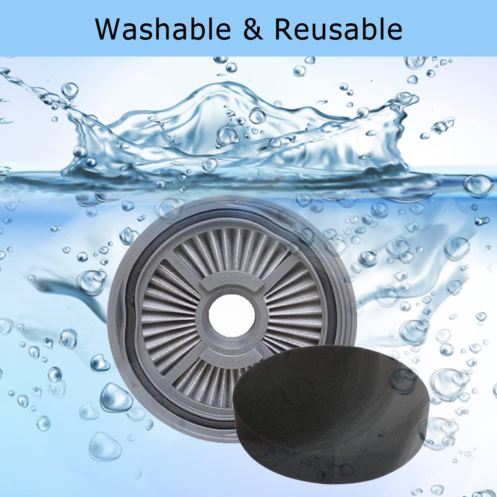 Aolleteau 1543 Filter Compatible with Bissell Symphony Pet All-in-One Vacuum and Steam Mop 1543 Series, 15436, 15437, 15438, Compare to Part# 1606886 （1 Pack Vacuum Filter & 1 Pack Foam Filter）