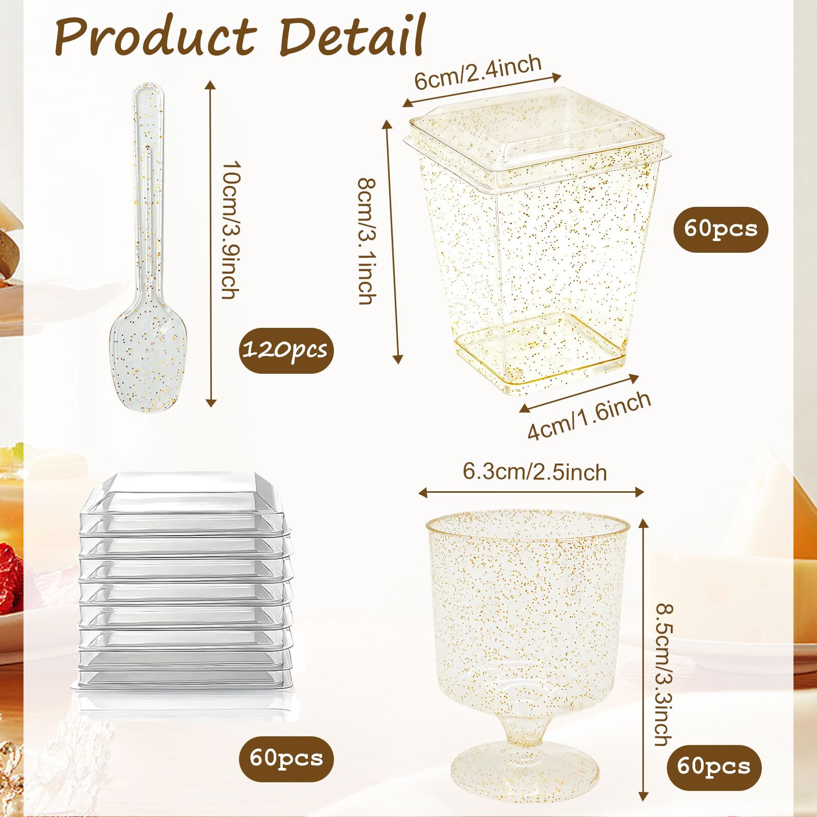 Vintrol 300 Pack Dessert Cups with Spoons and Lids 5 Oz Plastic Shooter Cups Round Clear Serving Goblet cup for Party, Disposable Yogurt Parfait Appetier Cup for Pudding, Fruit Ice and Ice Cream