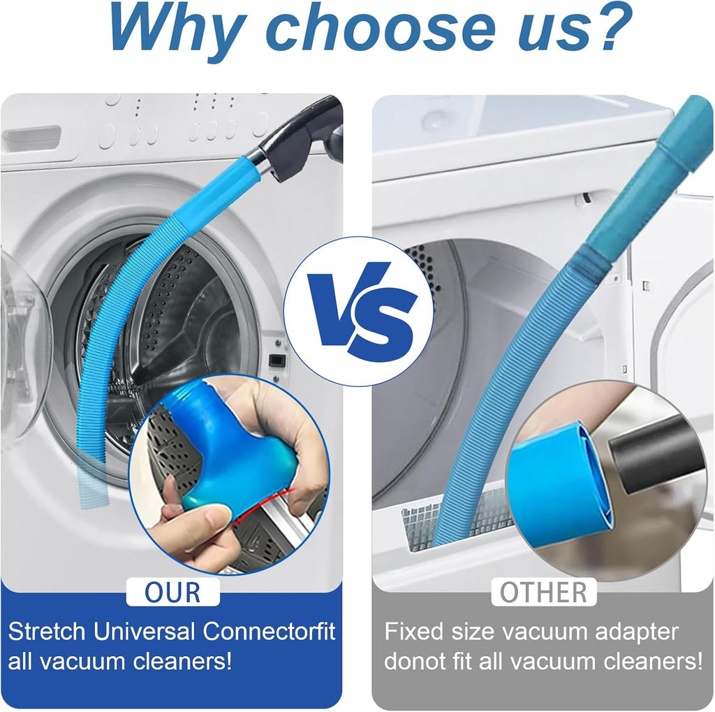 Upgraded Dryer Lint Vent Cleaner Kit - Flexible Vacuum Hose Attachment for Efficient Lint Removal | Universal Deep Cleaning Brush for Clogged Ducts