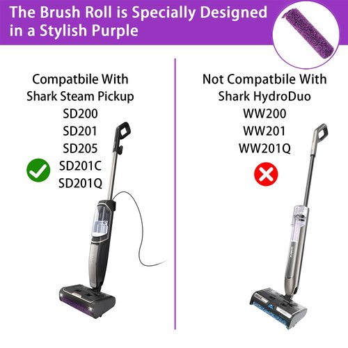 3-Pack Brush Roller for Shark 3-in-1 Steam Mop | Replacement Part Fits Models SD205CCO SD205 SD201 SD201C SD201Q SD200 | Compatible with Shark Floor Steamer