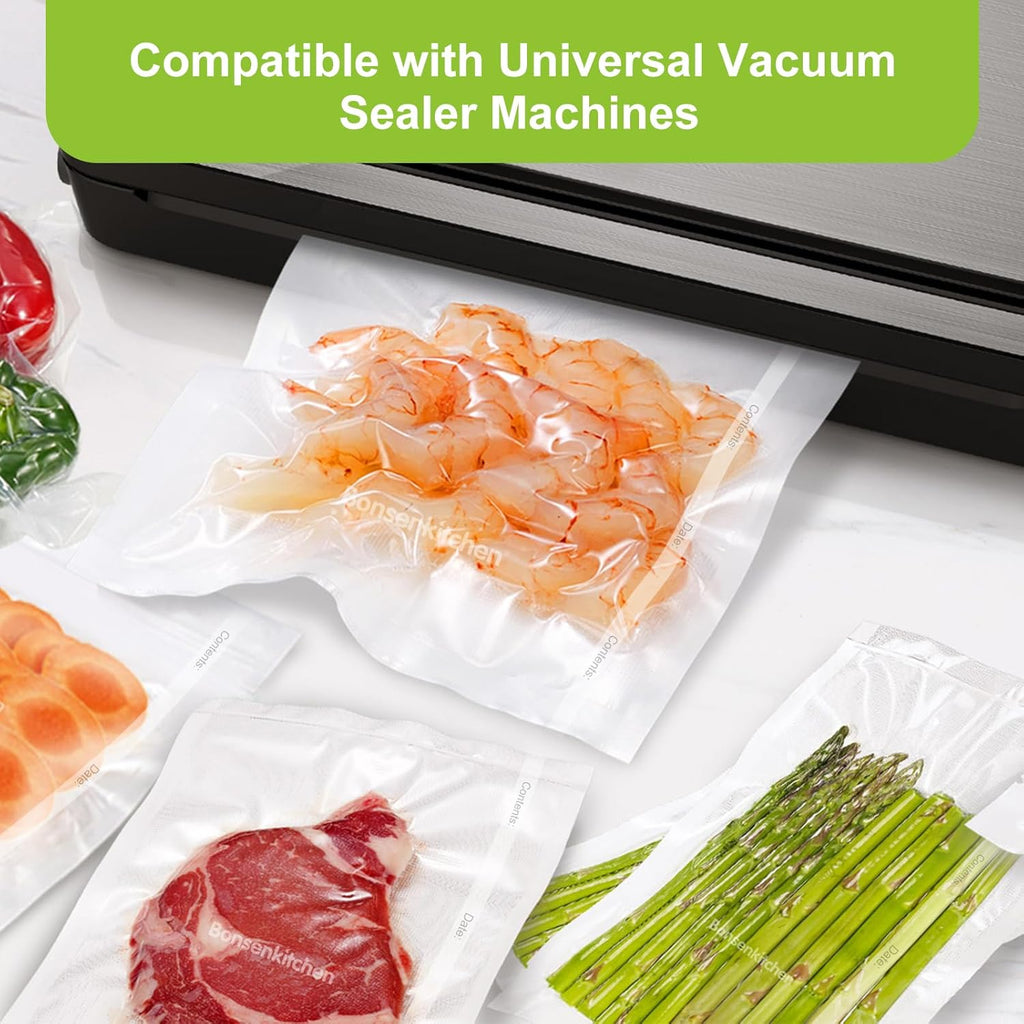 Bonsenkitchen Vacuum Sealer Bags - Heavy Duty 11" x 20' Rolls | BPA-Free Food Storage Saver, Ideal for Sous Vide Cooking