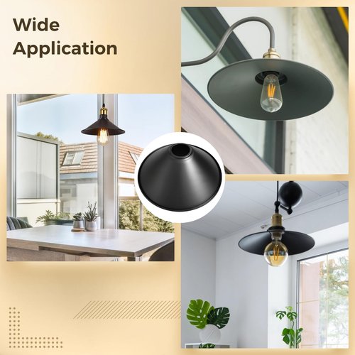 4 Pack Metal Lampshades, Conical Matte Black Pendant Light Cover, Industrial Farmhouse Style Lamp Shade for Kitchen Island, Dining Room, Hallway, Entryway Lighting Fixtures