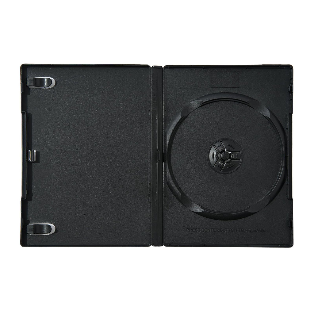 Maxtek 5 Pack Standard 14mm Black Signle Disc CD, DVD, Blu-Ray Disc Cases with Outter Clear Sleeve
