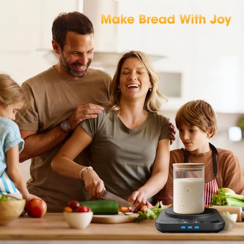 Sourdough Starter Warmer with Temperature Display,Sourdough Warming Mats 100℉ Electric Heating 12 Hours Timing Function Sourdough Heating Mat Bread for Baking Supplies Kitchen Bakers (Black)