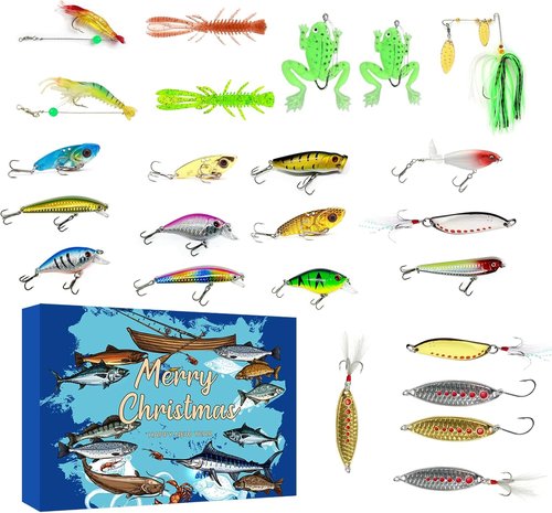 Fishing Advent Calendar 2025 | 24 Days of Premium Fishing Lures - Perfect Gift for Dads and Young Anglers