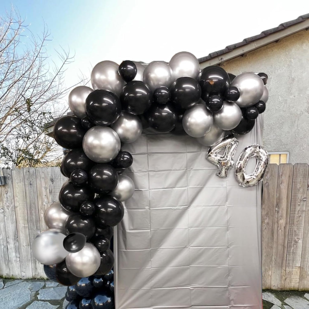 Skiennix 12-Inch Matte Black Balloons - 65 Pieces for Birthday, Graduation & Halloween Decor