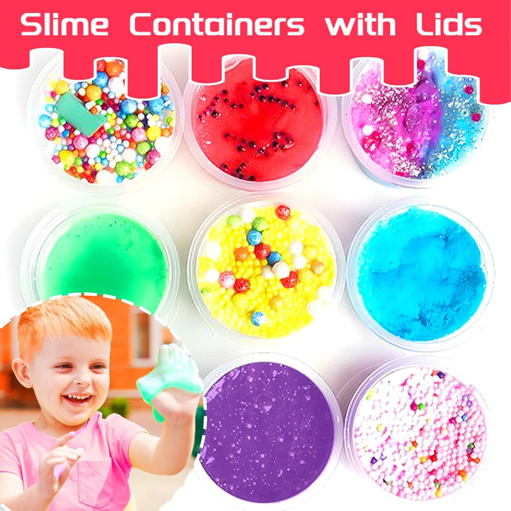Szsrcywd 4 Oz Clear Slime Containers - 50 Sets with Lids for Meal Prep & Dipping Sauces