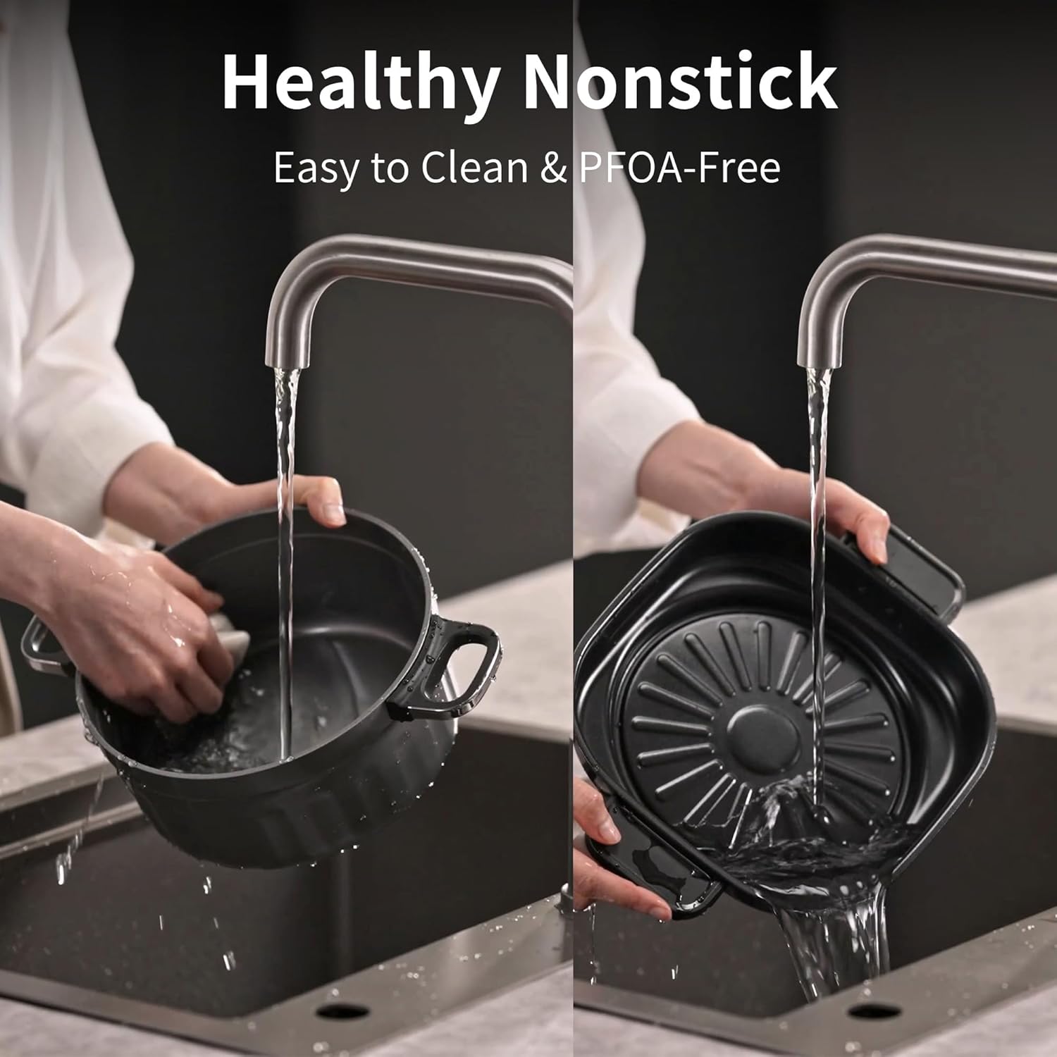 N74SNA Electric Hot Pot Multi-Cooker - 2.5 Quart Nonstick Grill & Steamer Set for Steak, Soup, Ramen