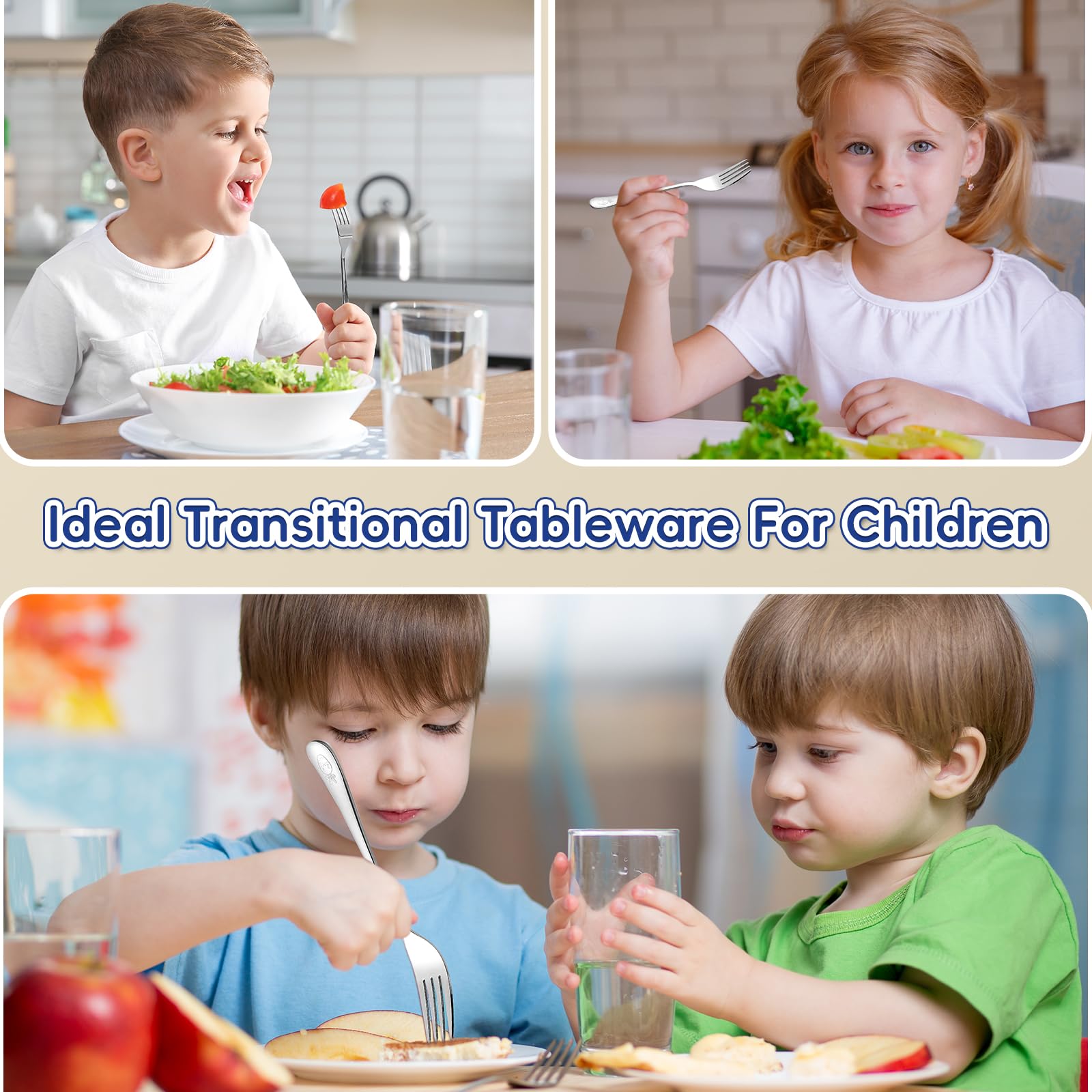 12 Pieces Stainless Steel Toddler Forks Set Kids Forks - Food Grade Kids Silverware Set Children Safe Small Forks Mirror Polished Sturdy and Durable Dishwasher Safe