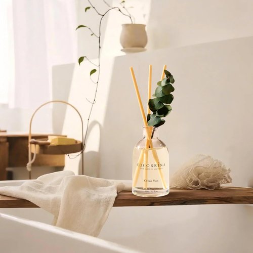 COCORRÍNA Eucalyptus Reed Diffuser Set - 3 Invigorating Scents: Eucalyptus & Moss, Clean Linen, Ocean Mist | 5.1 oz Total