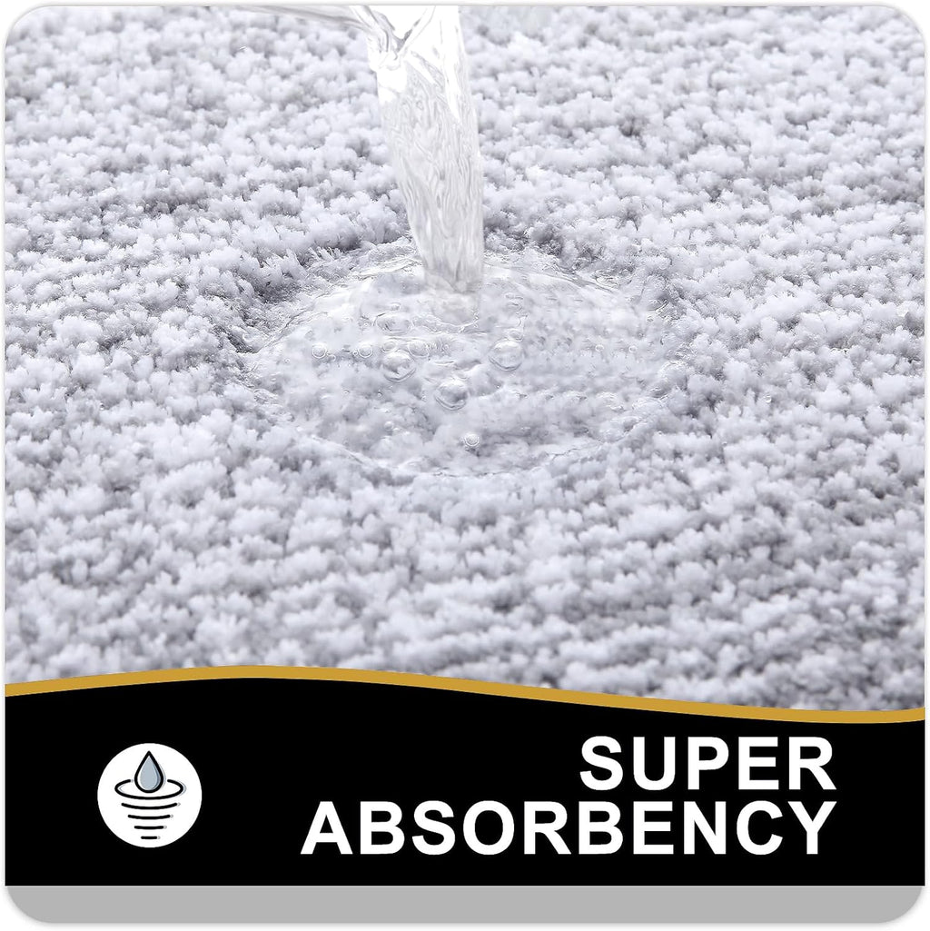 OLANLY Bathroom Rugs - Extra Soft Microfiber Bath Mat | Non-Slip, Machine Washable, 24x16 Inches, Grey