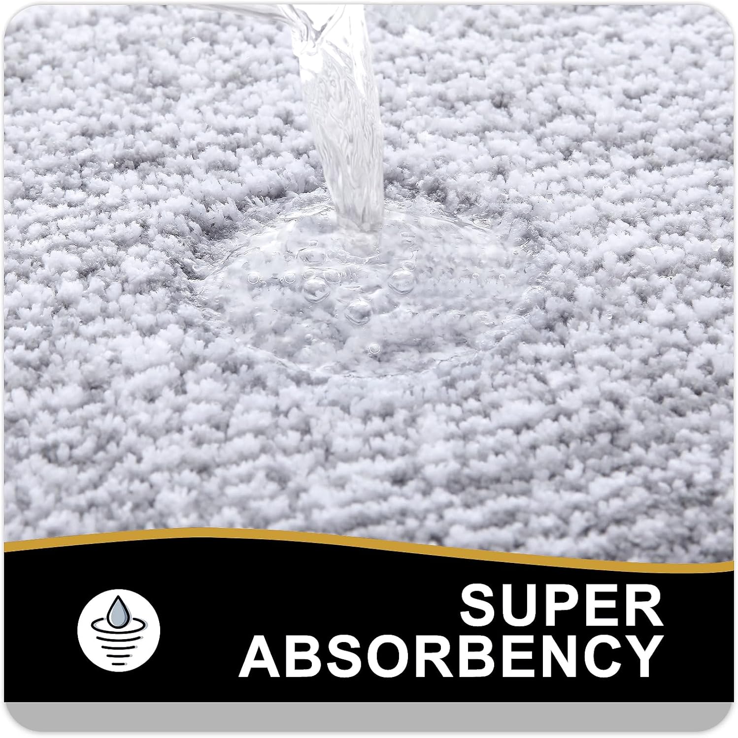 OLANLY Bathroom Rugs - Extra Soft Microfiber Bath Mat | Non-Slip, Machine Washable, 24x16 Inches, Grey