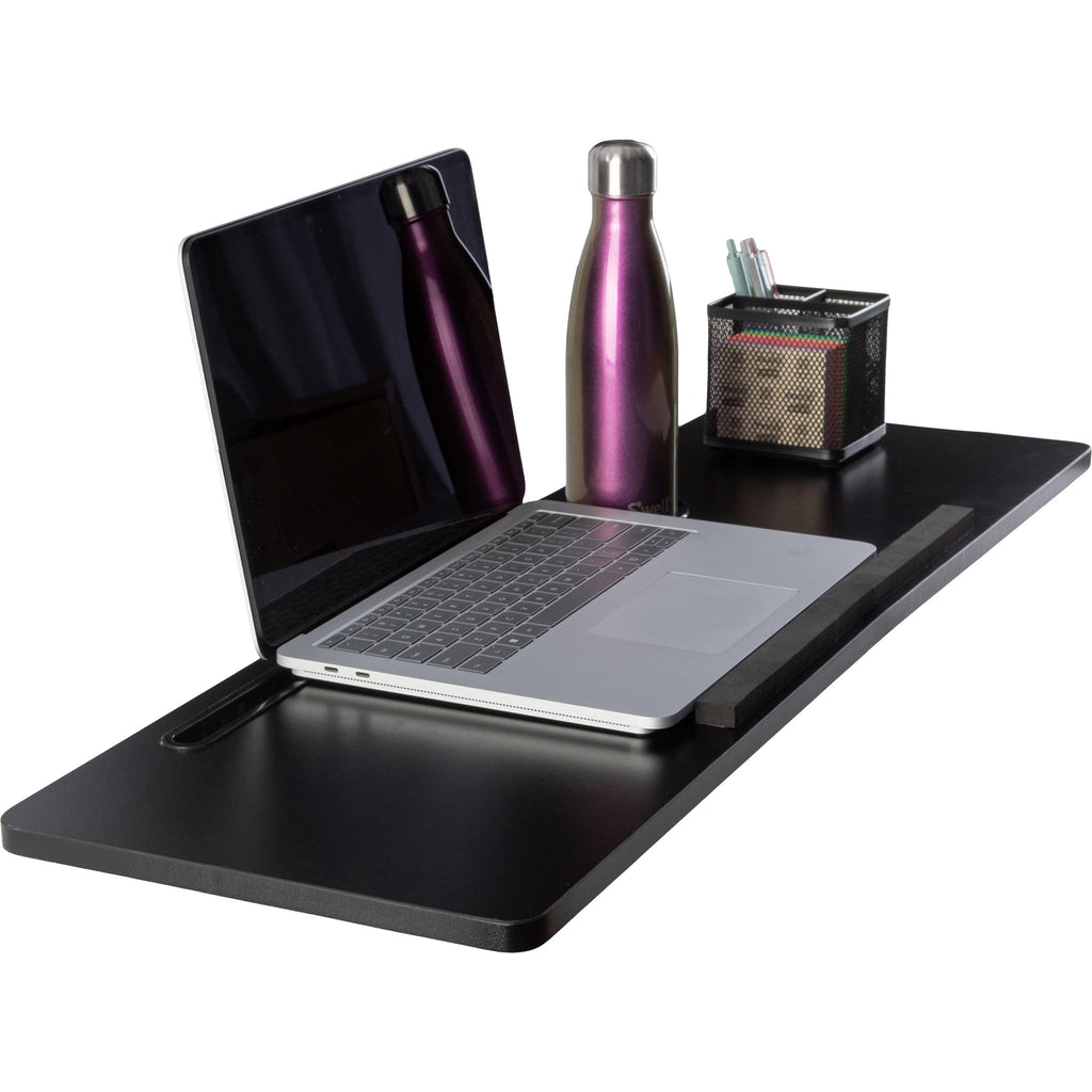 Treadmill Desk Attachment - Universal Treadmill Laptop Holder Workstation Platform for Notebooks or Laptops with Tablet or Phone Holder and Cupholder, Fits Handlebars up to 34” Wide by Wakeman (Black)