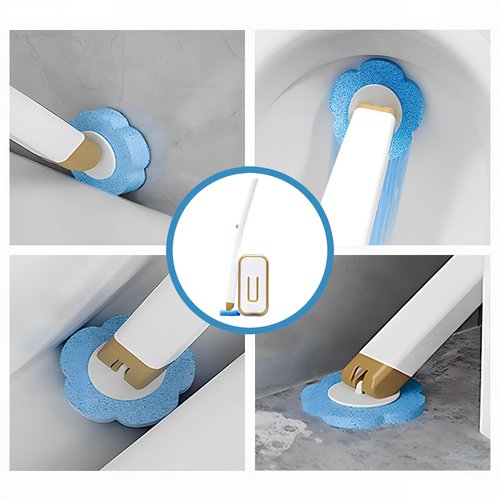 SOPAMI Disposable Toilet Brush System with Holder & 30 Refill Heads, Toilet Wand Kit for Easy and Hygienic Cleaning, No-Mess Toilet Bowl Cleaner with Storage Caddy, Wall Mounted for Bathroom, RV, Tub