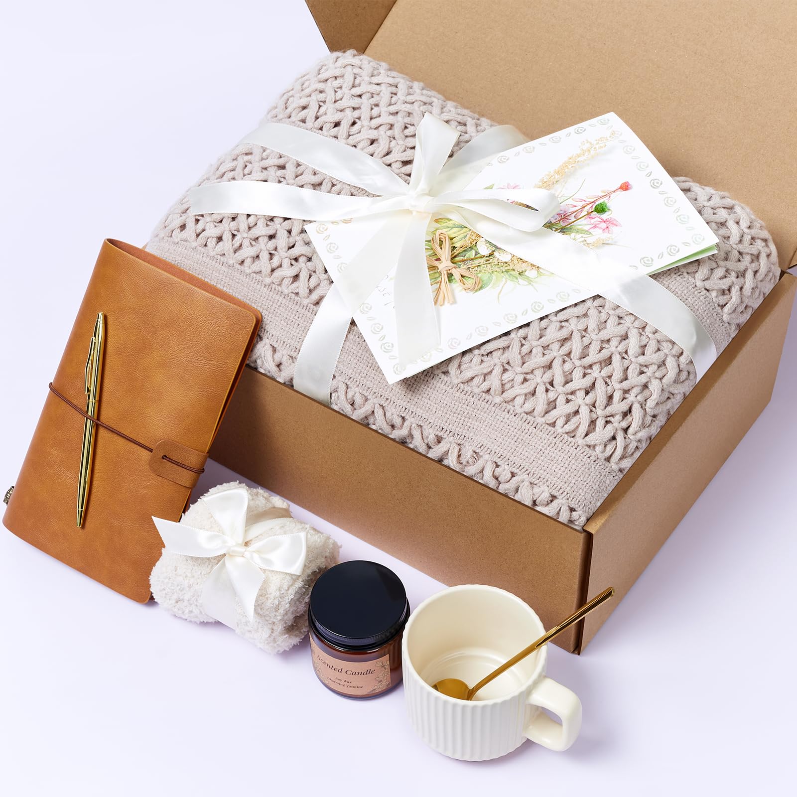 Self Care Gift Baskets for Women, Get Well Soon Gift Package, Thinking of You Sympathy Gift Baskets, Relaxing Care Package After Surgery, Sending Hugs Gifts Idea for Mom Her Friends Sister Coworker