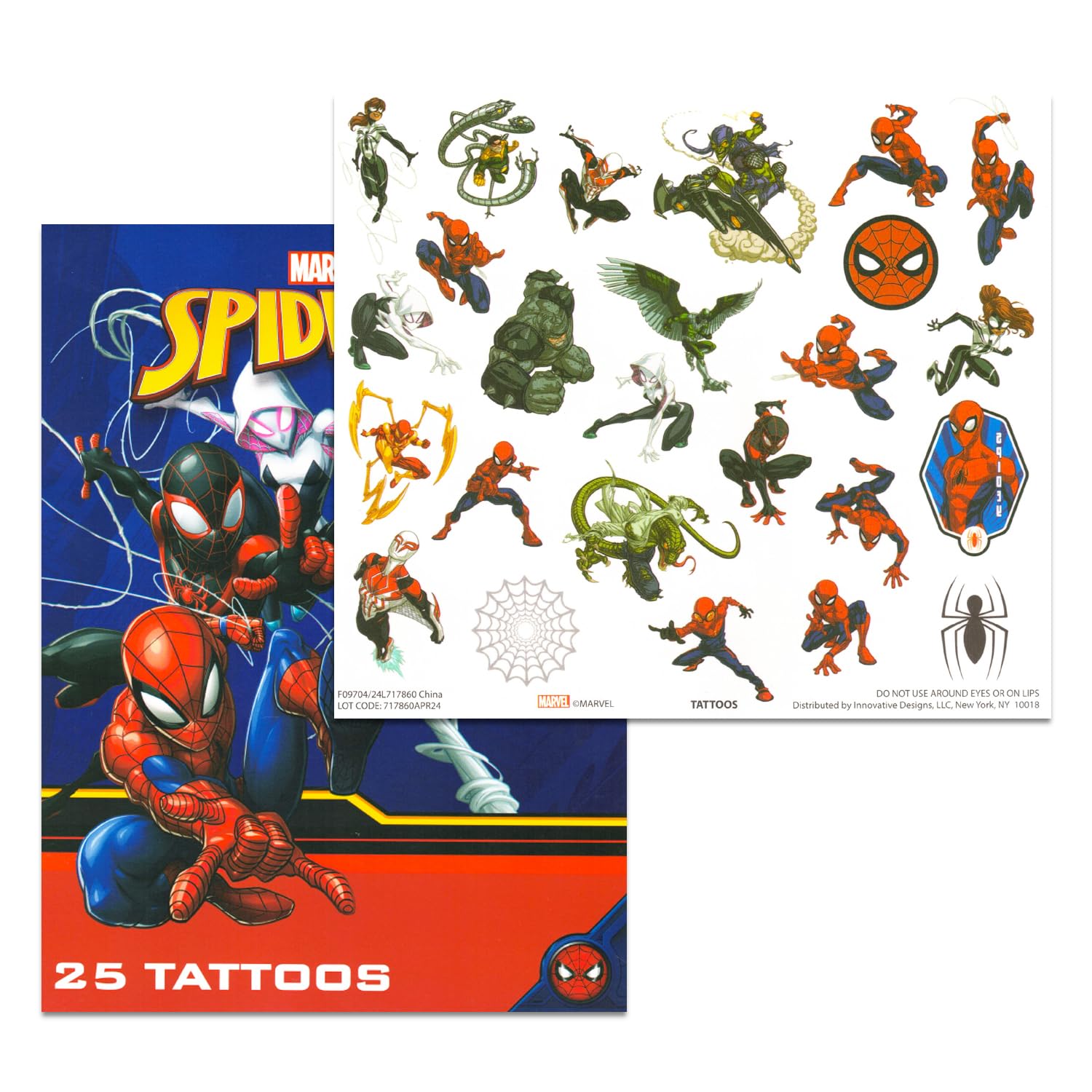 Spider-Man Kids Towel Set for Boys - Bundle with Miles Morales Spiderman Hooded Bath Towel with Tattoos, Stickers, and More | Spiderverse Bathroom Set