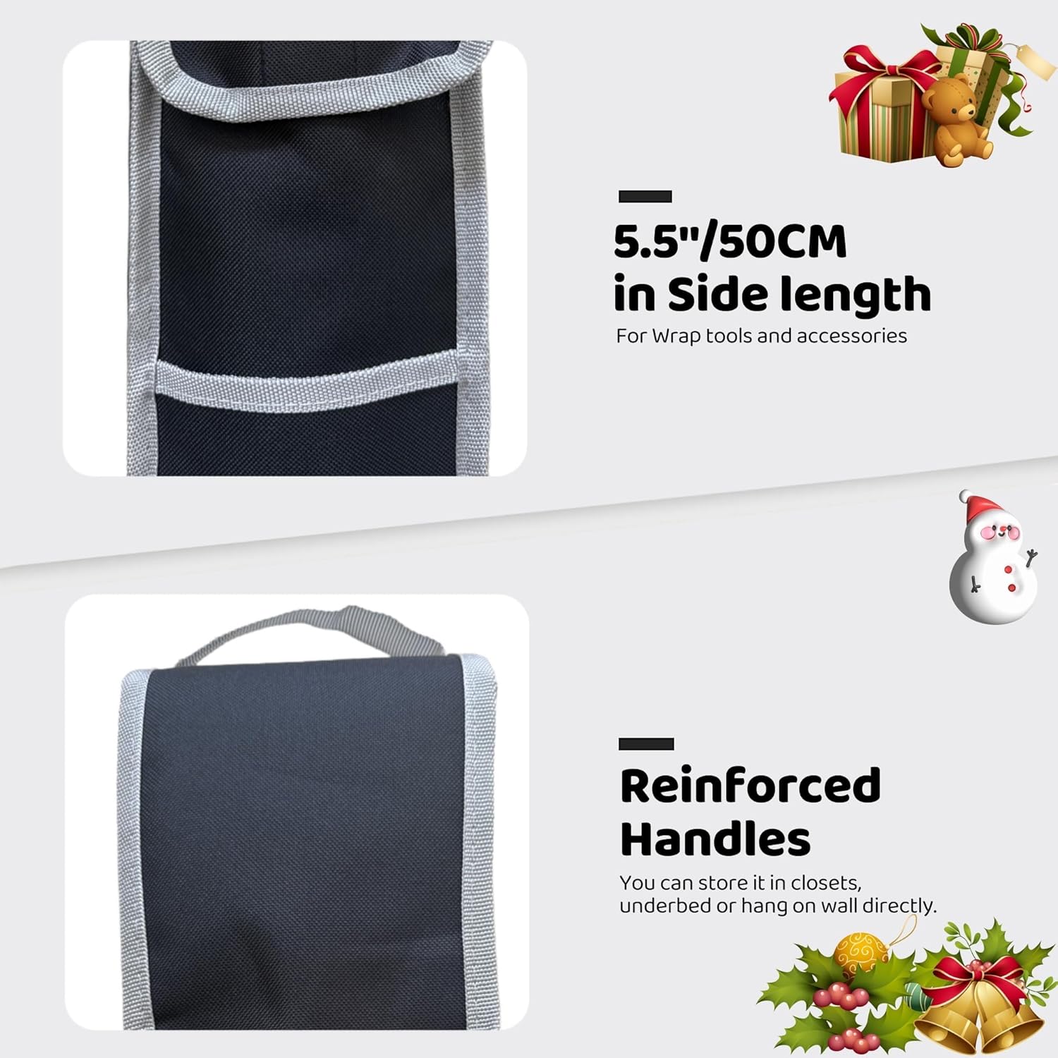 OUTTDID Wrapping Paper Storage Bag - Organizer for 9 Standard Rolls | Black Gift Wrap Holder with Pocket