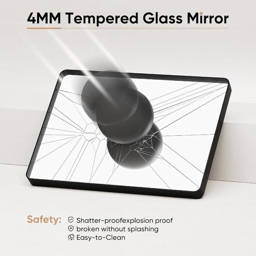 DUMOS Black Metal Framed Vanity Mirror - 36x24 Inch Rounded Rectangle Design for Modern Bathrooms | Versatile Hanging Options