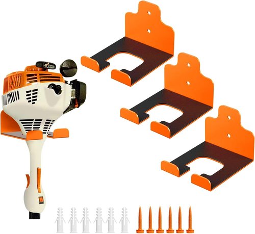 JNIHEEP Garage Organizer - Wall-Mounted Trimmer Rack for Garden Tools | 3-Pack in Orange