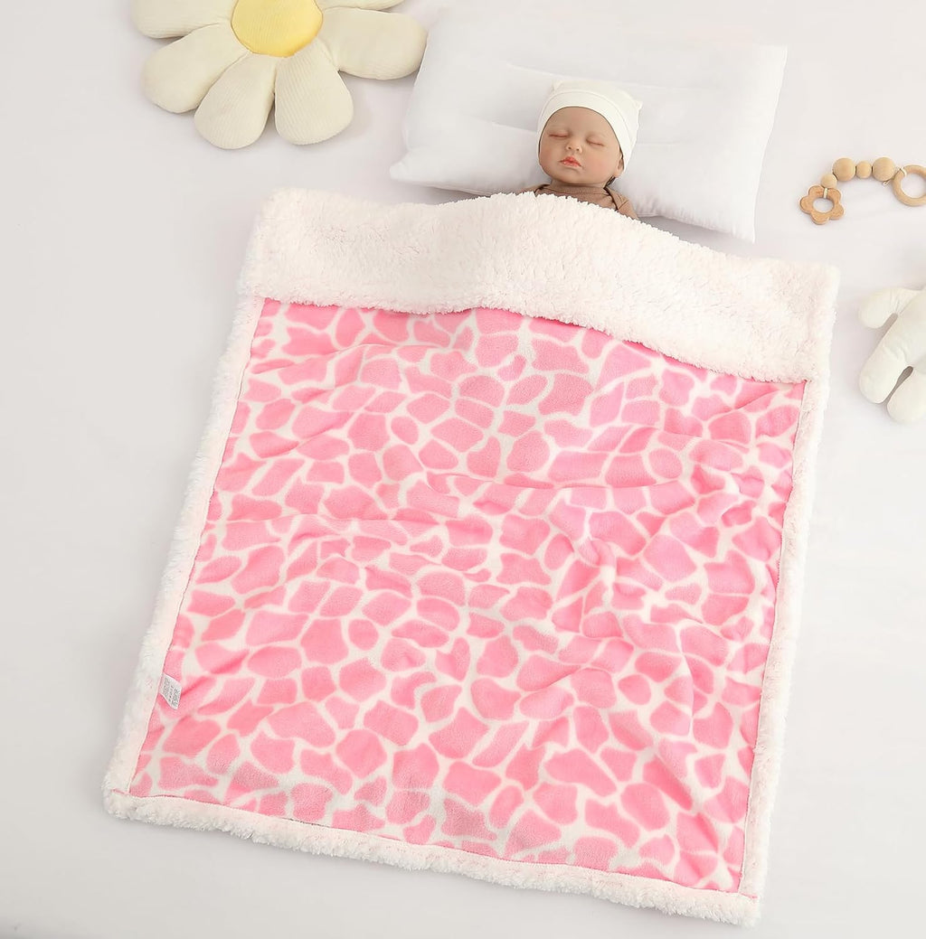 Skiennix Nursery Bed Blanket - Soft Receiving Blanket for Newborns | Warm & Cozy 30" x 40" (Pink Ripple)
