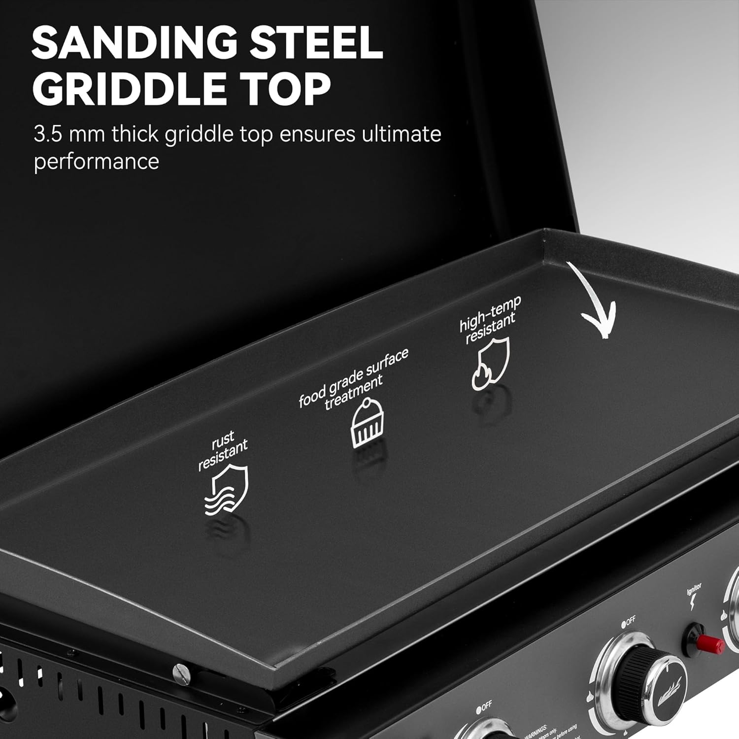Royal Gourmet PD4001 4-Burner Propane Gas Griddle - Removable Cart & Convertible Tabletop Design | Black