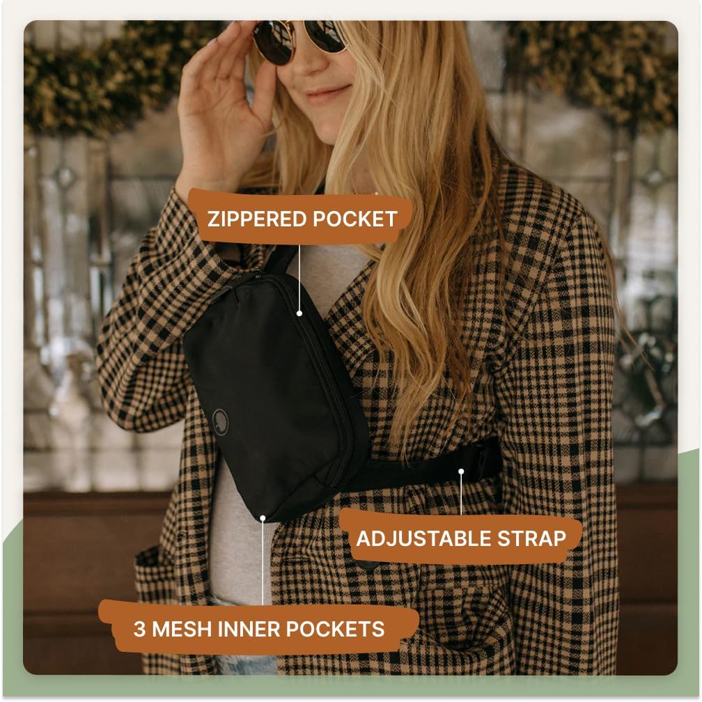 Parker Baby Diaper Belt Bag - Portable Crossbody Fanny Pack for Moms - Birch & Black Options Available