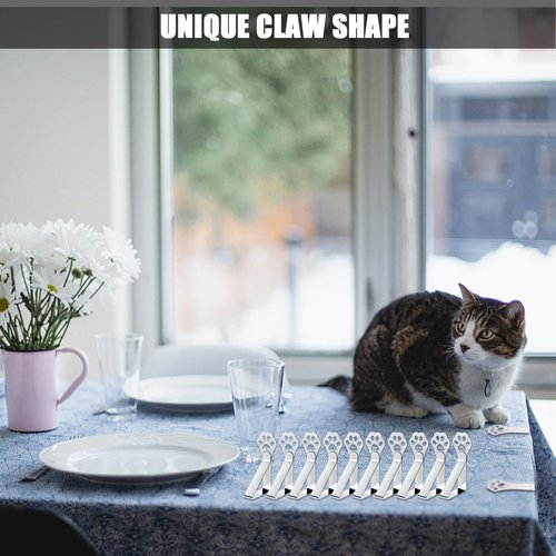 CUNGLIN Tablecloth Clips for Outdoor Thick Tables 10 Pack, Claw Picnic Table Cloth Holder Clip Indoor, Heavy Duty Stainless Steel Cover Clamp for Party Wedding Home Restaurant Camping Accessories