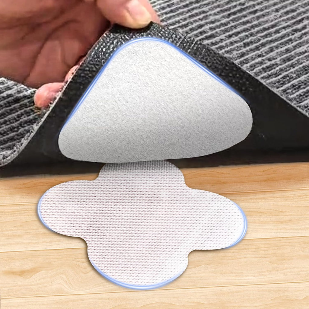 PHIXBEAR Carpet Pad Gripper - Heavy Duty Hook and Loop Strips for Hardwood Floors | 16 Sets