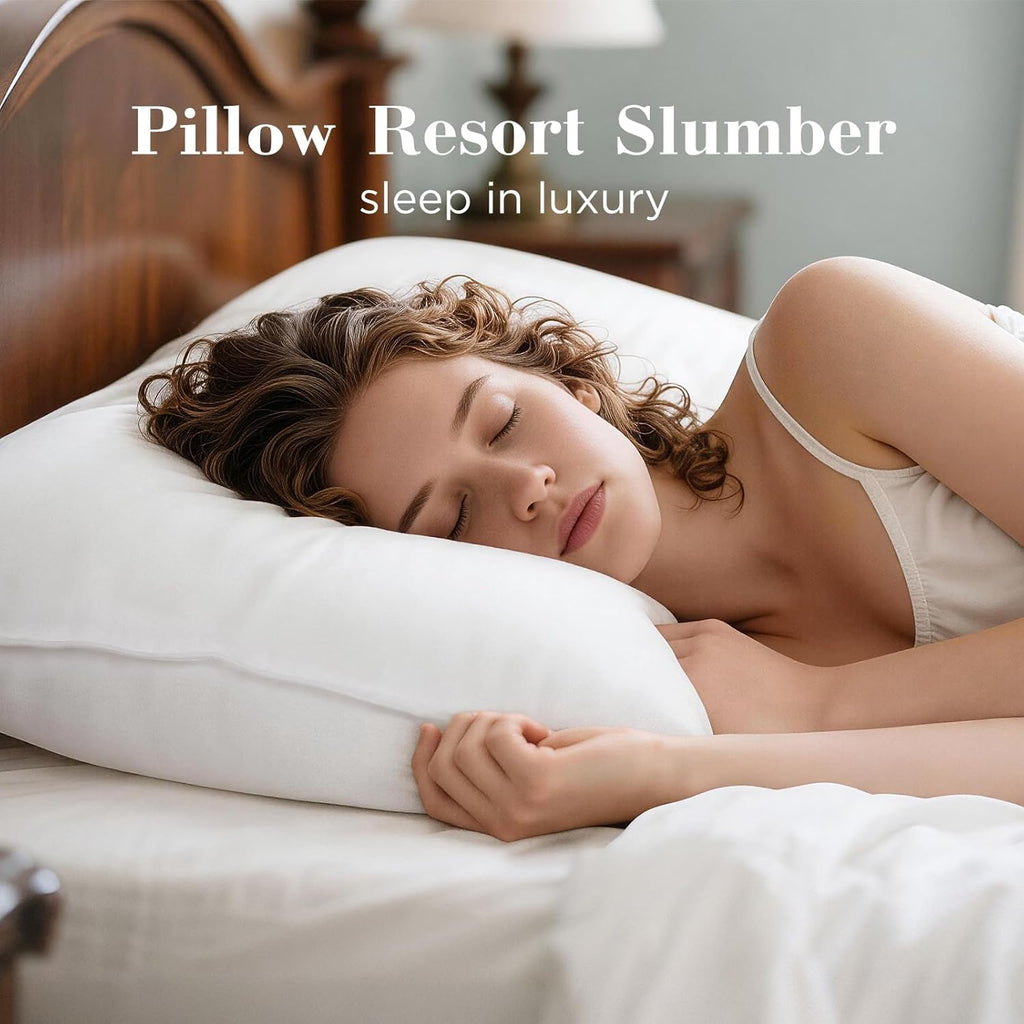 Viewstar Bed Pillows - Queen Size Set of 2 | Soft Down Alternative for All Sleep Positions - White