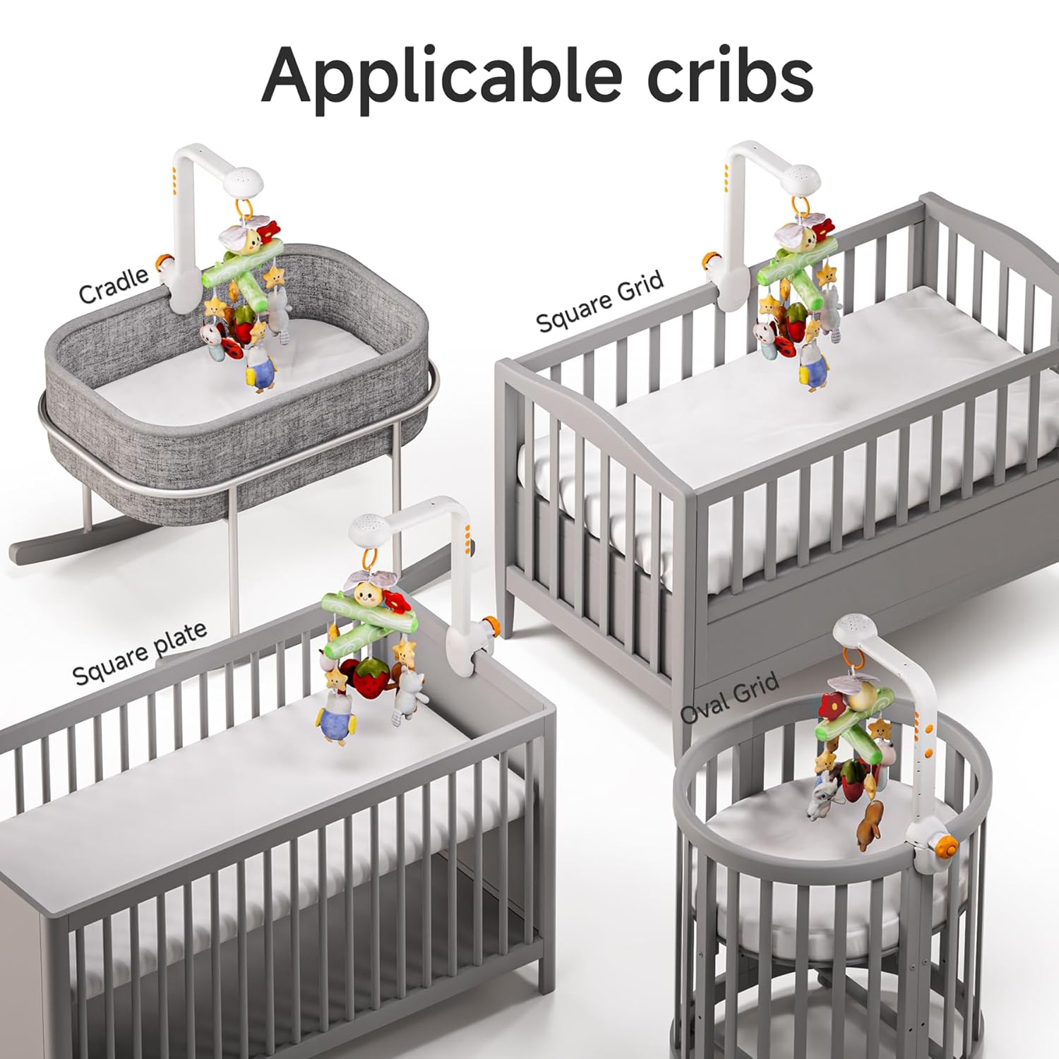 TUMAMA Crib Mobile - Musical Bee Nursery Toy with Remote Control, Starlight Projection & Lullabies