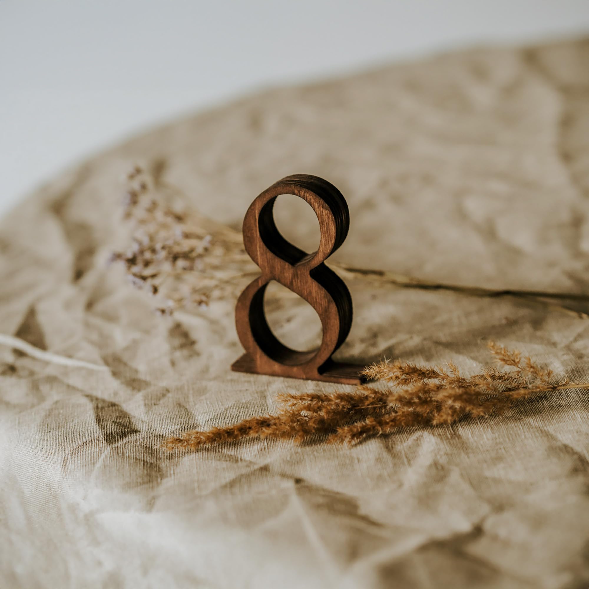 Wooden Wedding Table Numbers 1-10, Rustic Table Number Signs for Reception, Party, Banquet, Event Centerpieces, Self-Standing Wood Numbers with Base, Elegant Décor for Restaurant or Bridal Shower