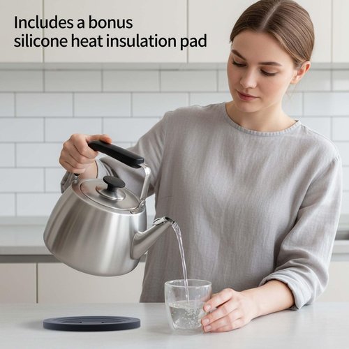 SADOMAIN Tea Kettle, Whistling Stovetop Tea Kettle, Large Capacity Teapot Suits for All Heat Source, Professional Fast Heat Technique Teapot with Thick Body and Bottom, Durable and Sturdy Tea Pot