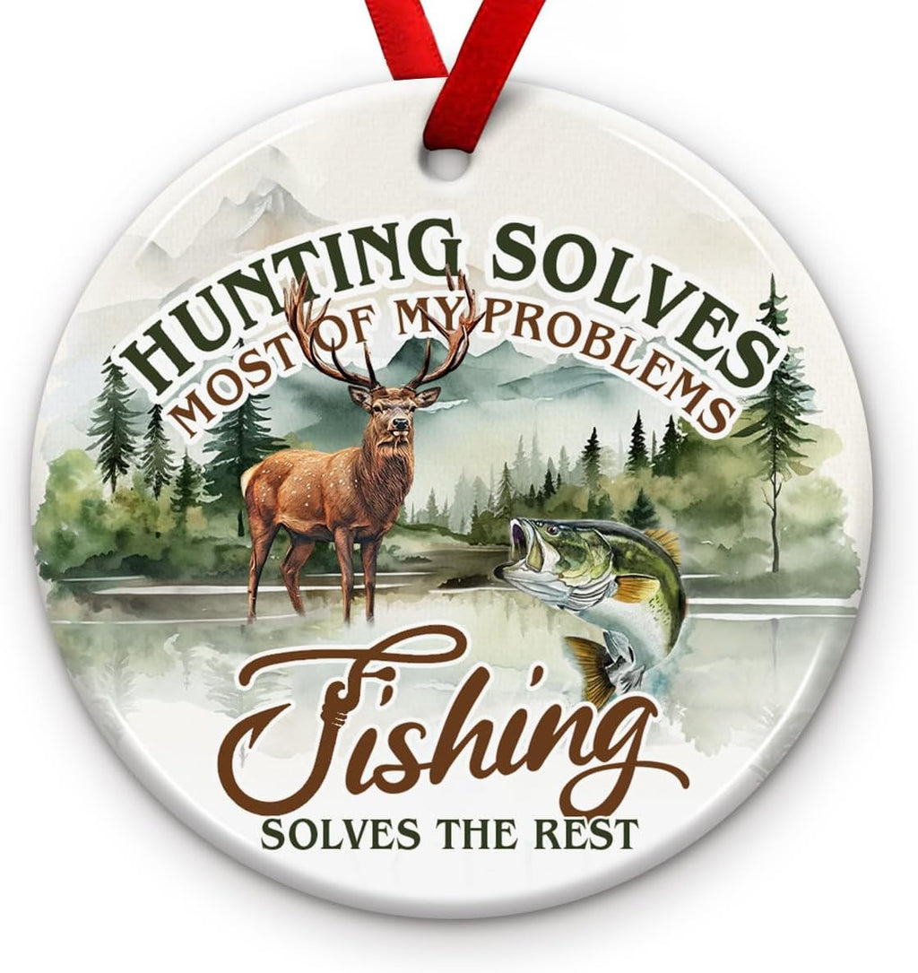Outdoor Deer Hunting Decor | Hunting and Fishing Ornaments for Christmas Tree - Woodland Animal Design